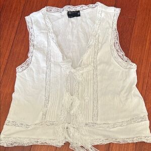 ASOS Ivory Lace Trim Sleeveless Top